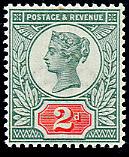 British Stamps - Queen Victoria 2d
